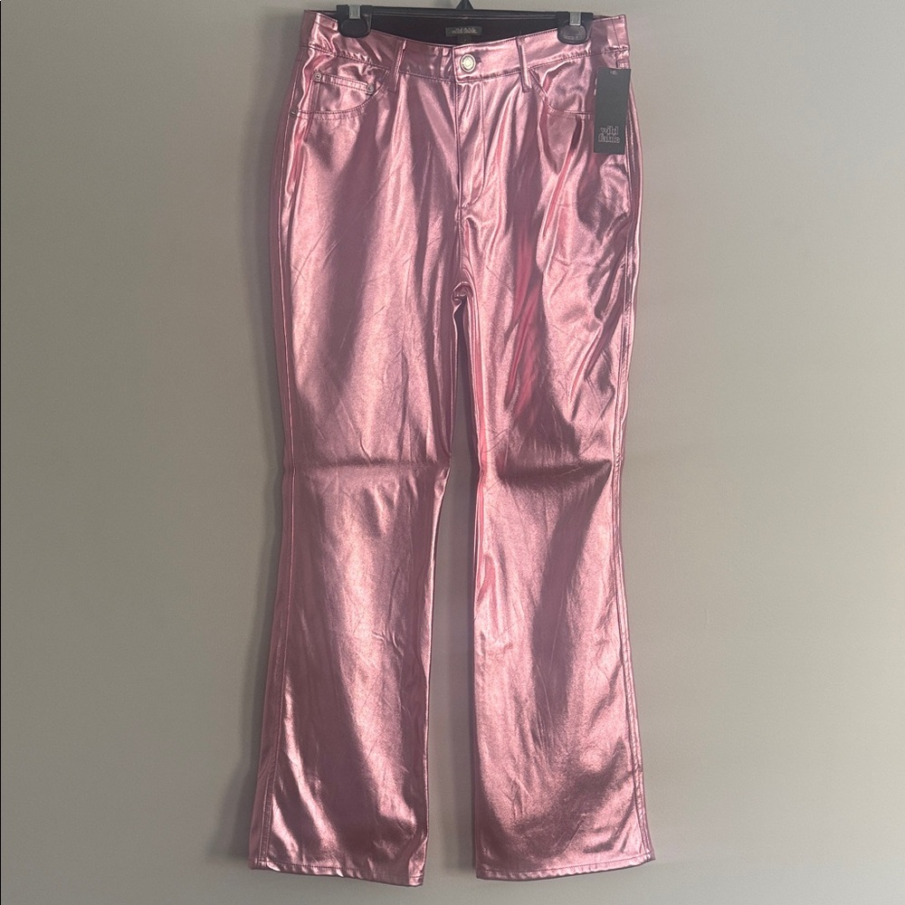 Wild Fable Pink Metallic Flare Pants